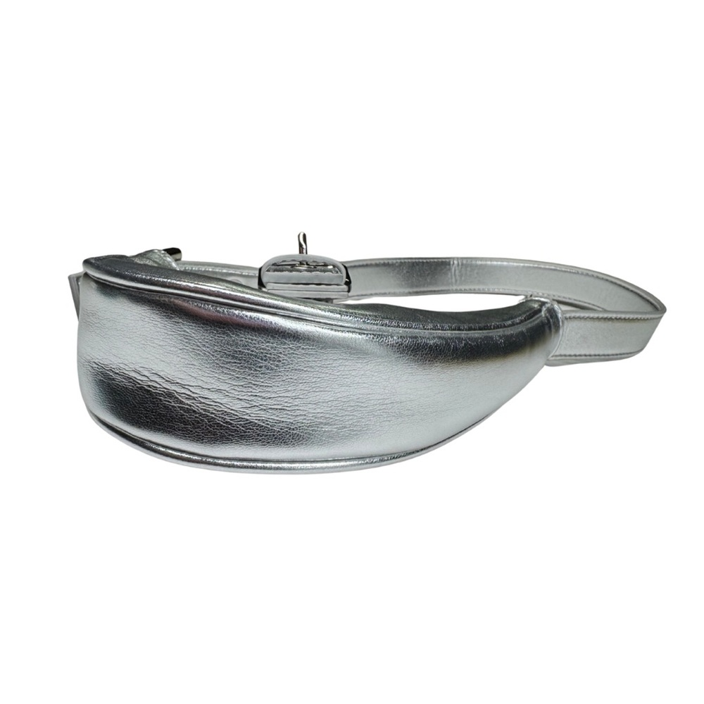 Forever 21 Shiny Silver metallic mini micro Shoulder Bag adjustable Y2K buckle - Picture 6 of 11